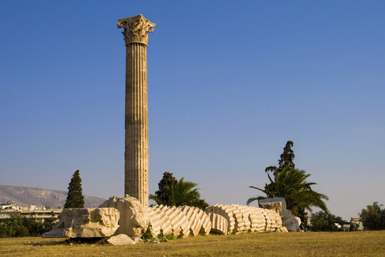 Collapsed column on Temple of Zeus