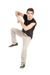 Breakdancer with black shirt
