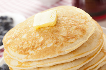 Fresh Homemade Pancakes with Syrup