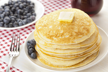 Fresh Homemade Pancakes with Syrup