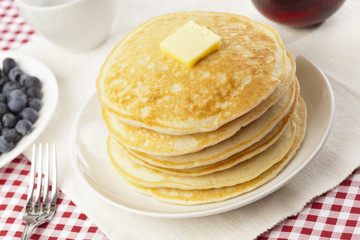 Fresh Homemade Pancakes with Syrup