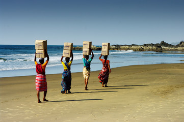 indian women on the beach