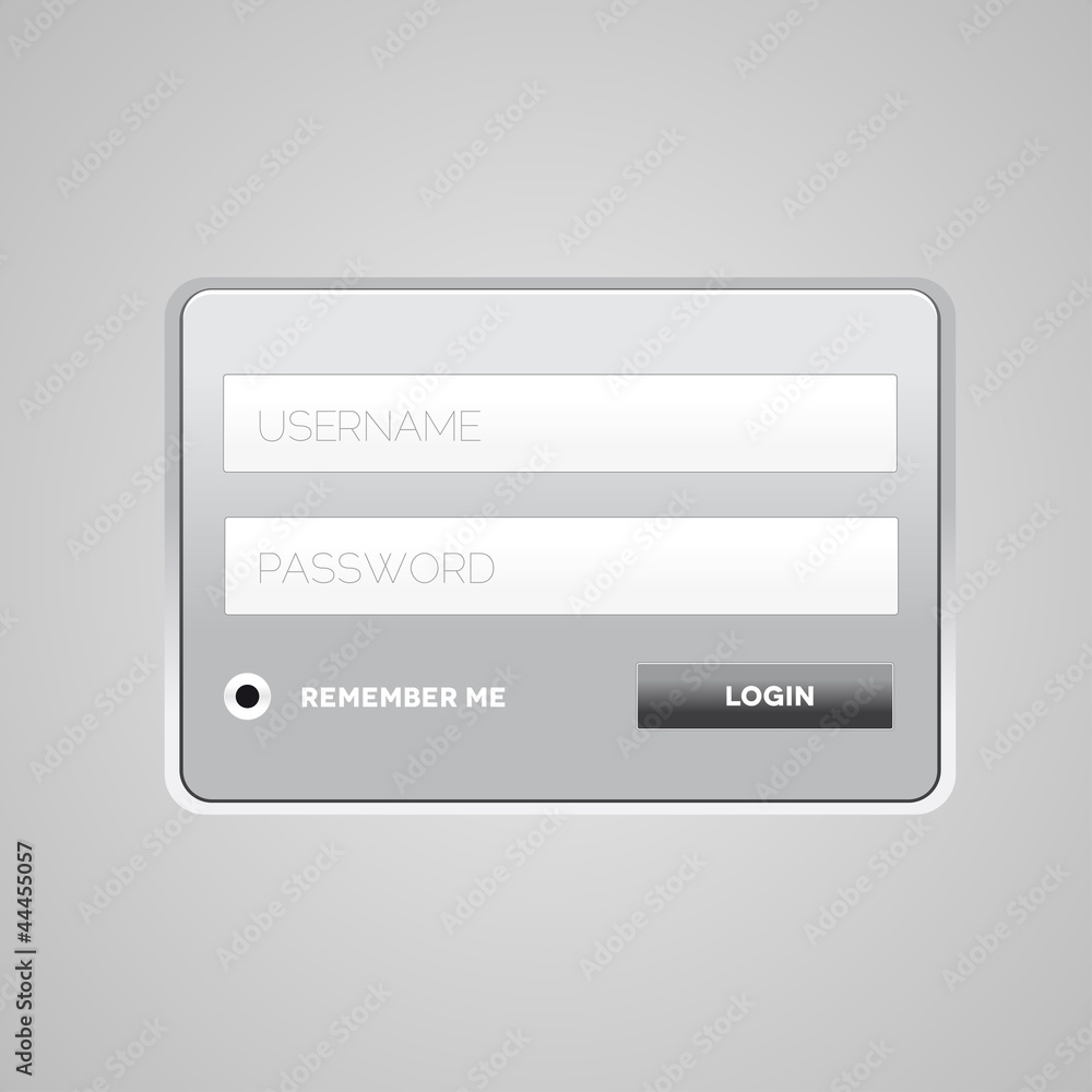 Poster vector login form template