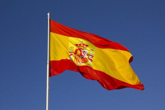 Spanish flag on a pole