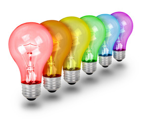 Unique Idea Lightbulbs on White