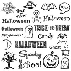 Halloween hand-drawn elements