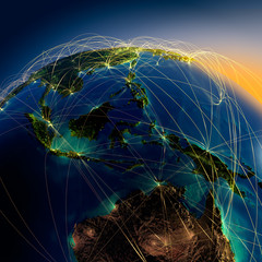 Main air routes in Australia and Oceania