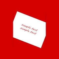 Biglietto su sfondo rosso