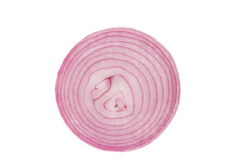 Purple onion sliced in half