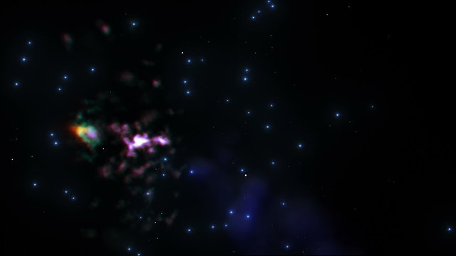 Galaxy with colorful starfields in space seamless loop