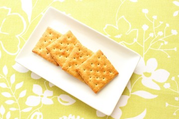 vegetable crackers on plate