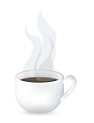 steaming coffee