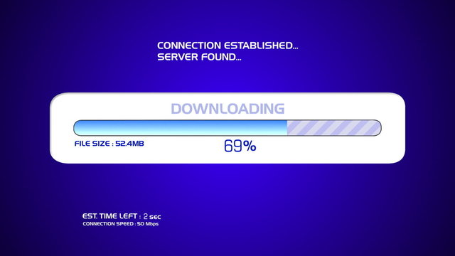 Downloading computer screen graphic animation