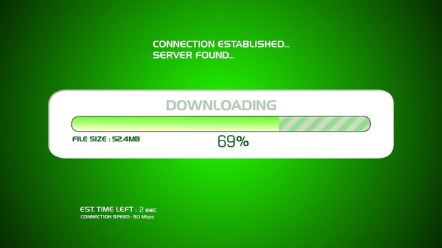 Downloading computer screen graphic animation