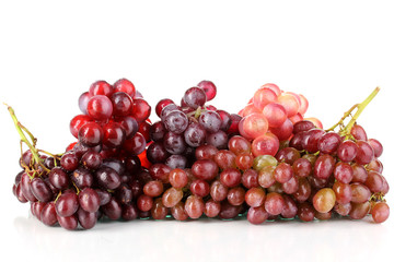 Delicious ripe grapes isolated on white