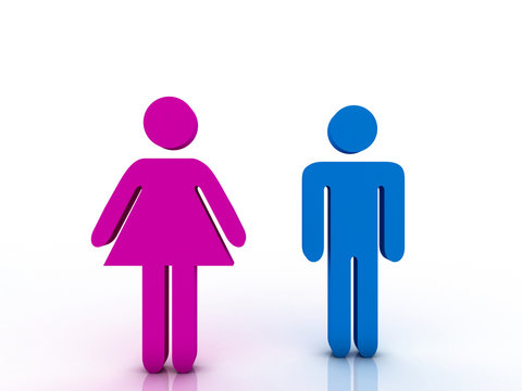 3d male and female sign