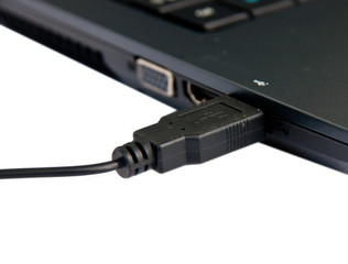 usb connection port on  laptop .