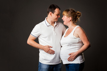 Portrait of young family together