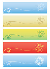 set of floral backgrounds vector illustration