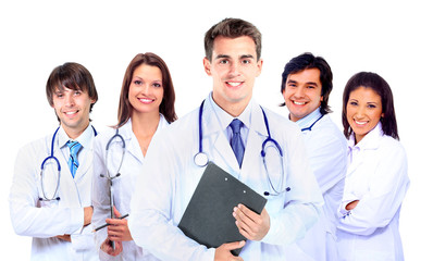 Fototapeta premium Smiling medical doctor with stethoscope