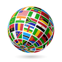 Obraz premium Flags globe. Africa.