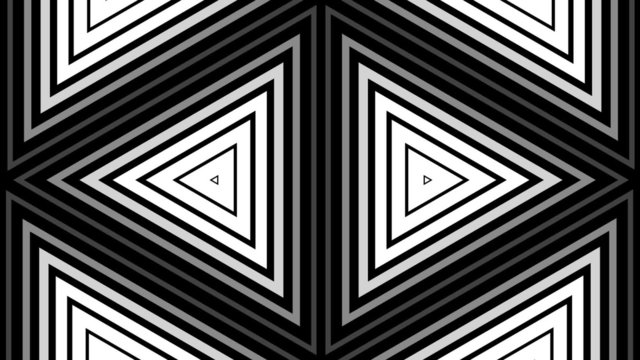 Geometric triangles looping bw animation