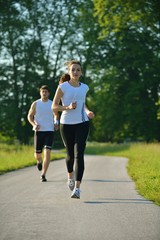 Young couple jogging