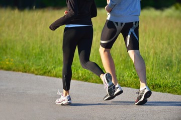 Fototapeta premium Young couple jogging