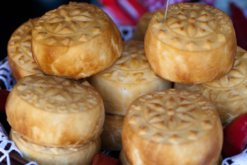 Delicious smoked cheese from polish tatra mountain