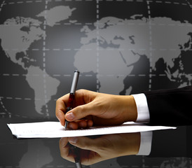 businessman's hand with pen