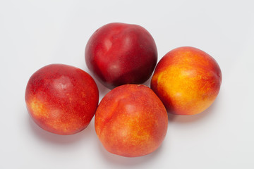 Fresh Peaches isolated on white