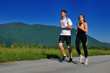 Photo sur Plexiglas Jogging jeune couple, jogging