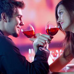 Couple on date at restaurant