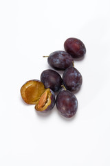 plum fruit isolated on white background
