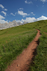 Fototapeta na wymiar Alpine path in Dolomites