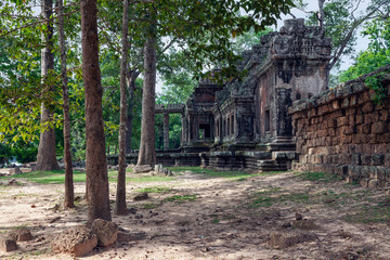 Summer landscape with an ancient building in the Angkor Wat