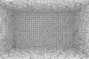 Zelfklevend Fotobehang Pixel Binnenkant van witte doos