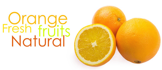 Fototapeta na wymiar Two and half oranges