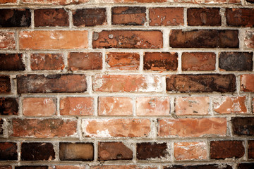 Old grunge brick wall background