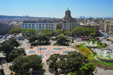 Obraz premium Placa Catalunya in Barcelona, Spain