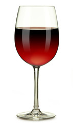 Glass of red wine isolated on white