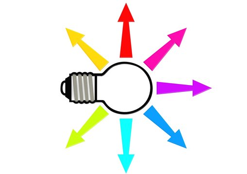 Light bulb color arrow