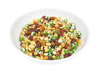 Trail mix in bowl