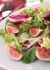vegetable salad and fig