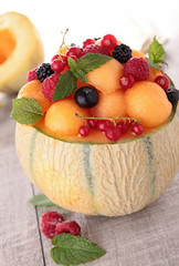 fruit salad with mint