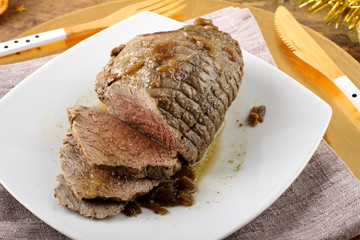 Roast beef with gravy