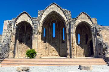 Romanic basilica ruins of Rhodes