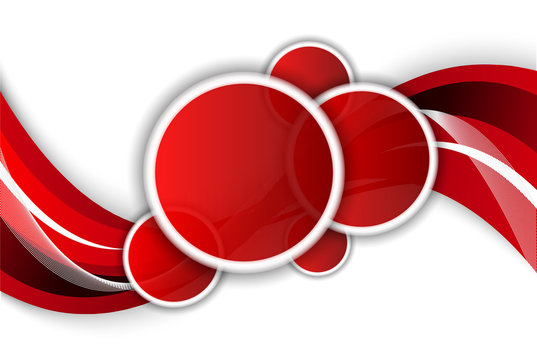 Bright wavy background with circles