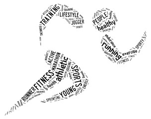 athletic running pictogram on white background