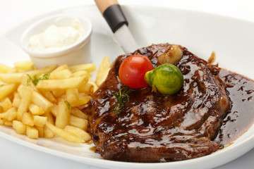 steak with French Fries